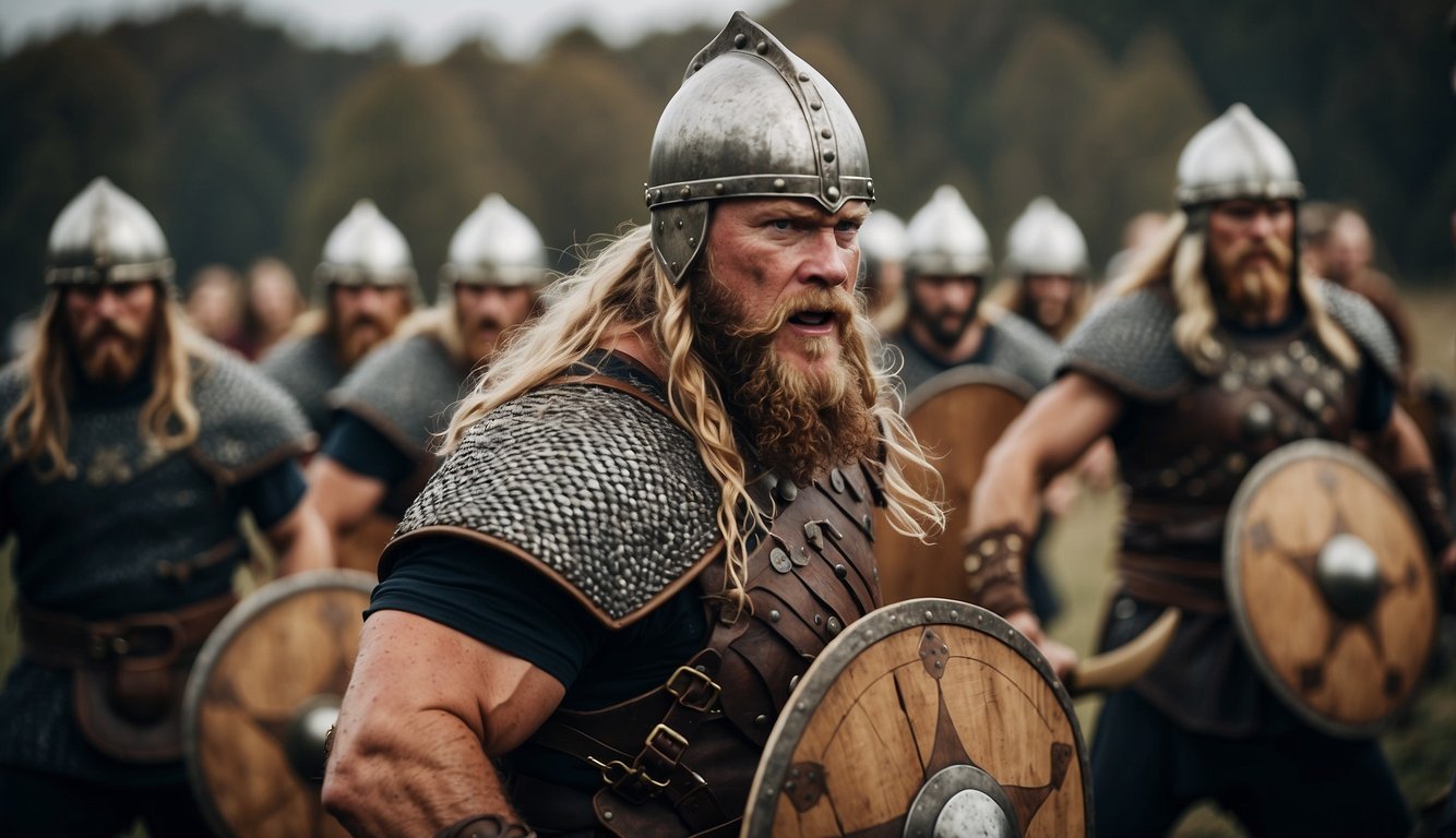 Viking berserkers wielded axes and shields in battle, using aggressive tactics. Their high mortality was due to their reckless and frenzied fighting style