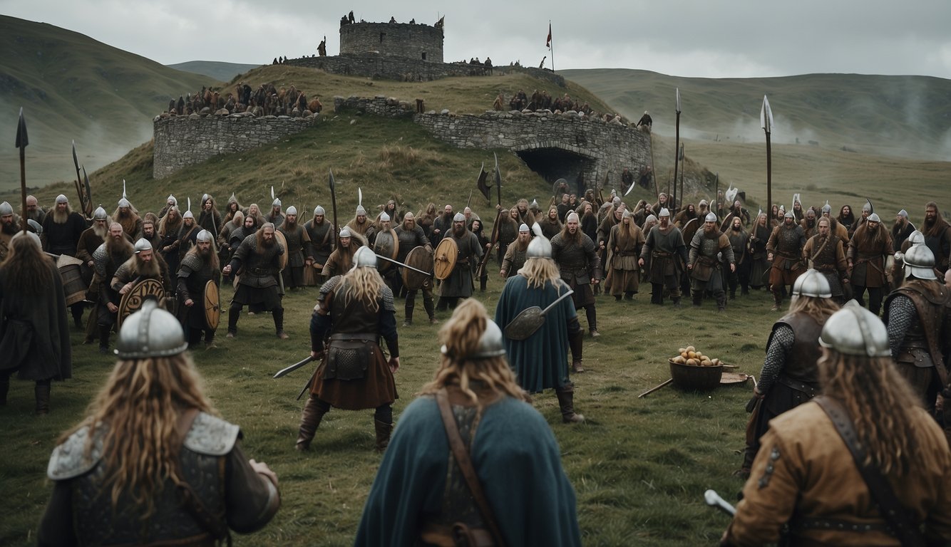 Viking siege: warriors deploy tactics, including starvation. A fortress under attack, with dwindling supplies, shows the harsh reality of Viking siege methods