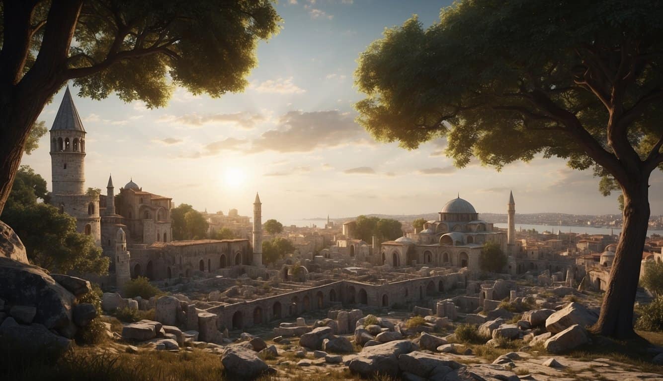 The ruins of Constantinople lay in the wake of the Viking siege, marking the first strike on Byzantium by the Rus' and leaving a lasting legacy on the city
