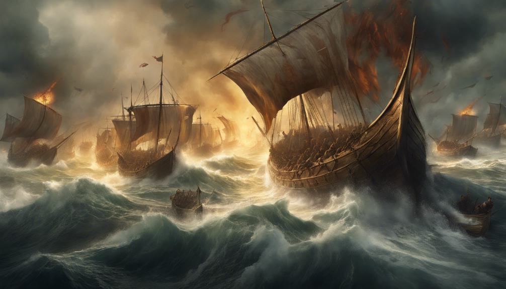 viking fleets clash violently